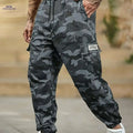 Men's Slim-Fit Camouflage Utility Pants - Adjustable Waist, Multi-Pockets   OAXG 