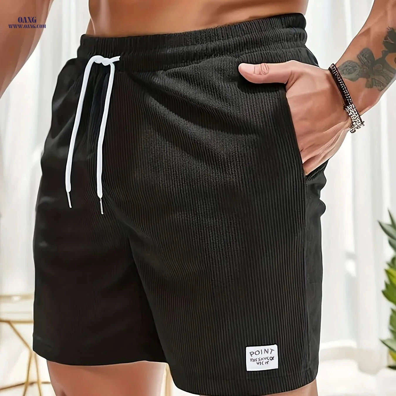 Men's Slim Fit Corduroy Running Shorts - Lightweight Summer Joggers   OAXG 