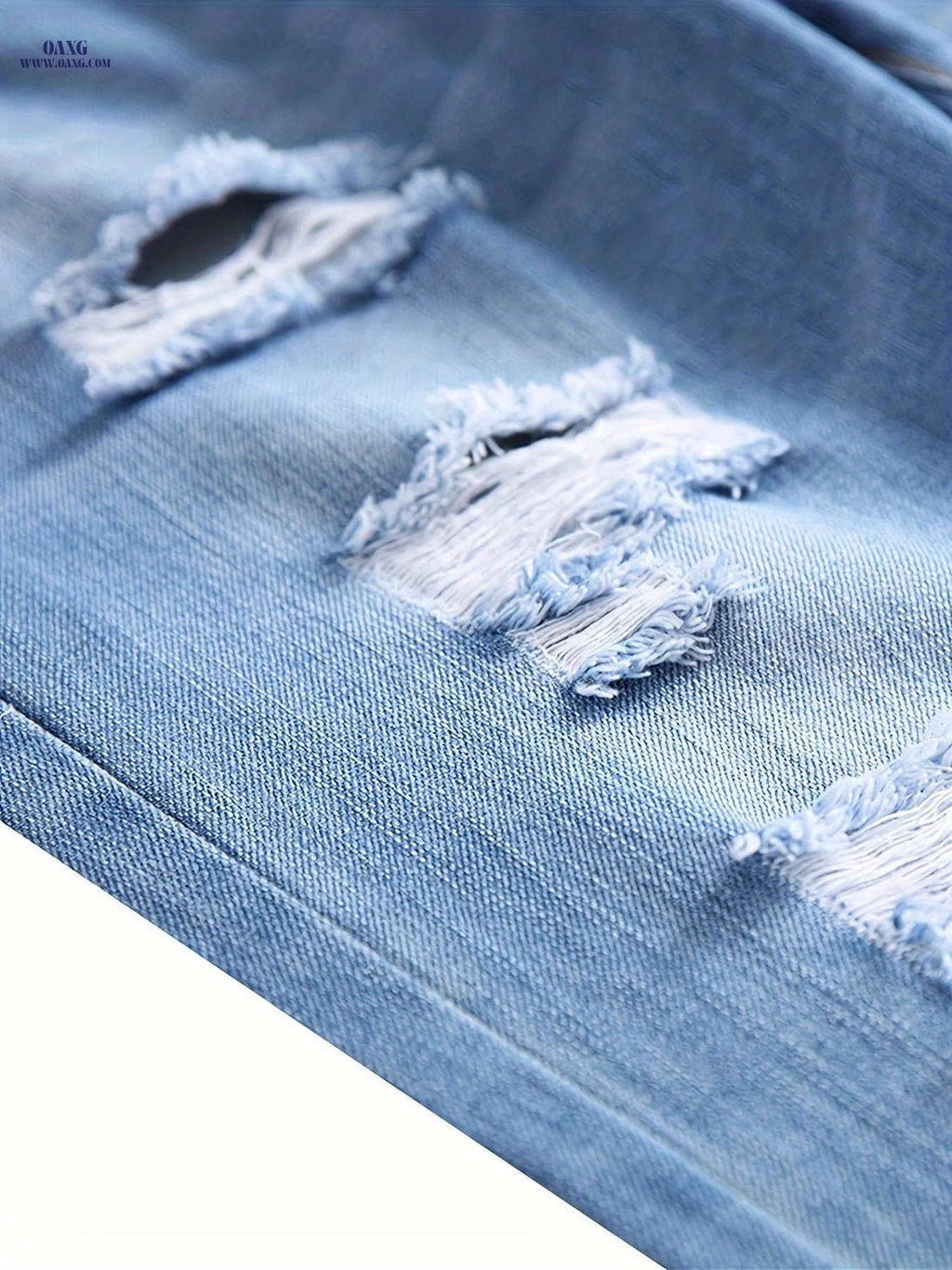Men's Slim Fit Distressed Denim Jeans - Casual & Machine Washable   OAXG 