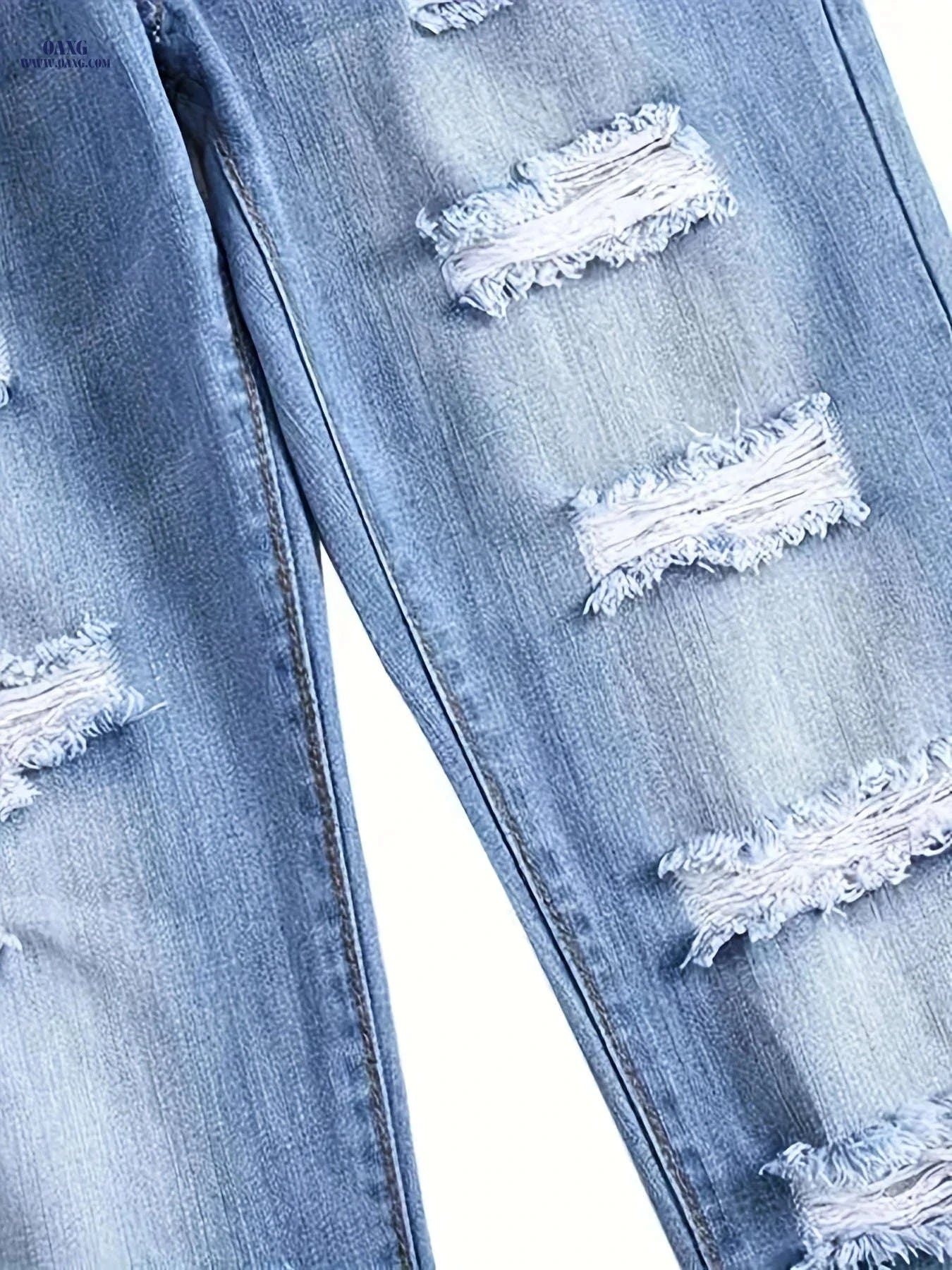 Men's Slim Fit Distressed Denim Jeans - Casual & Machine Washable   OAXG 