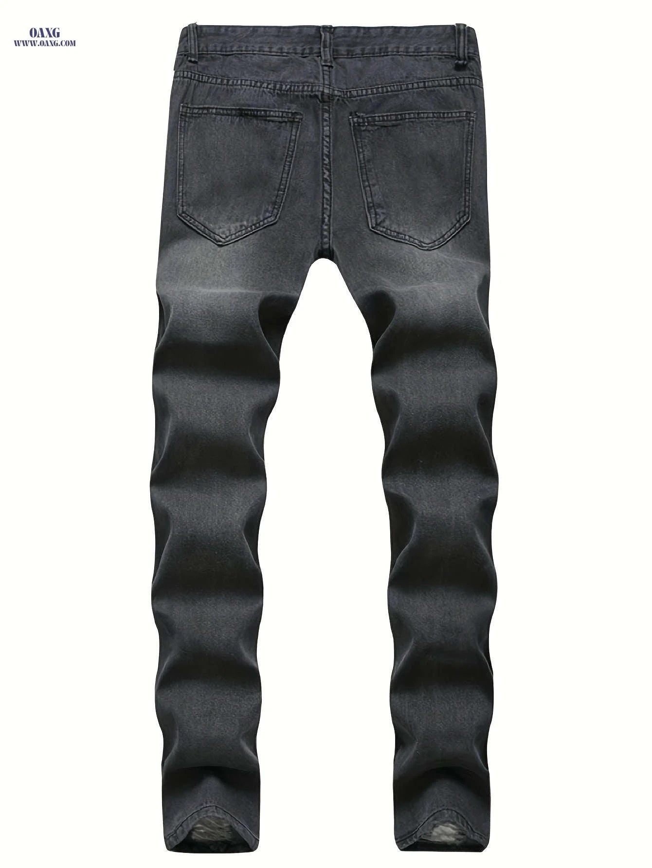 Men's Slim-Fit Distressed Faux Denim - Ripped Casual Style   OAXG Grey / FR S