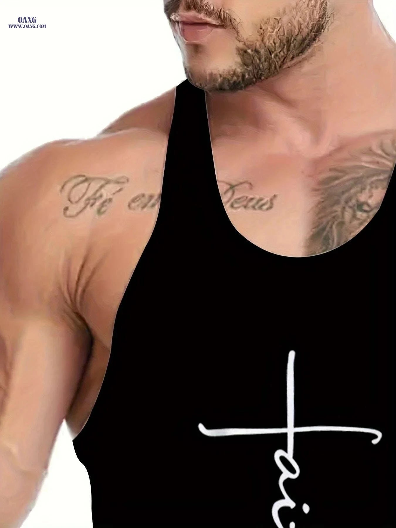 Men's Slim Fit "Faith" Tank Top - Breathable Sleeveless Summer Shirt   OAXG 