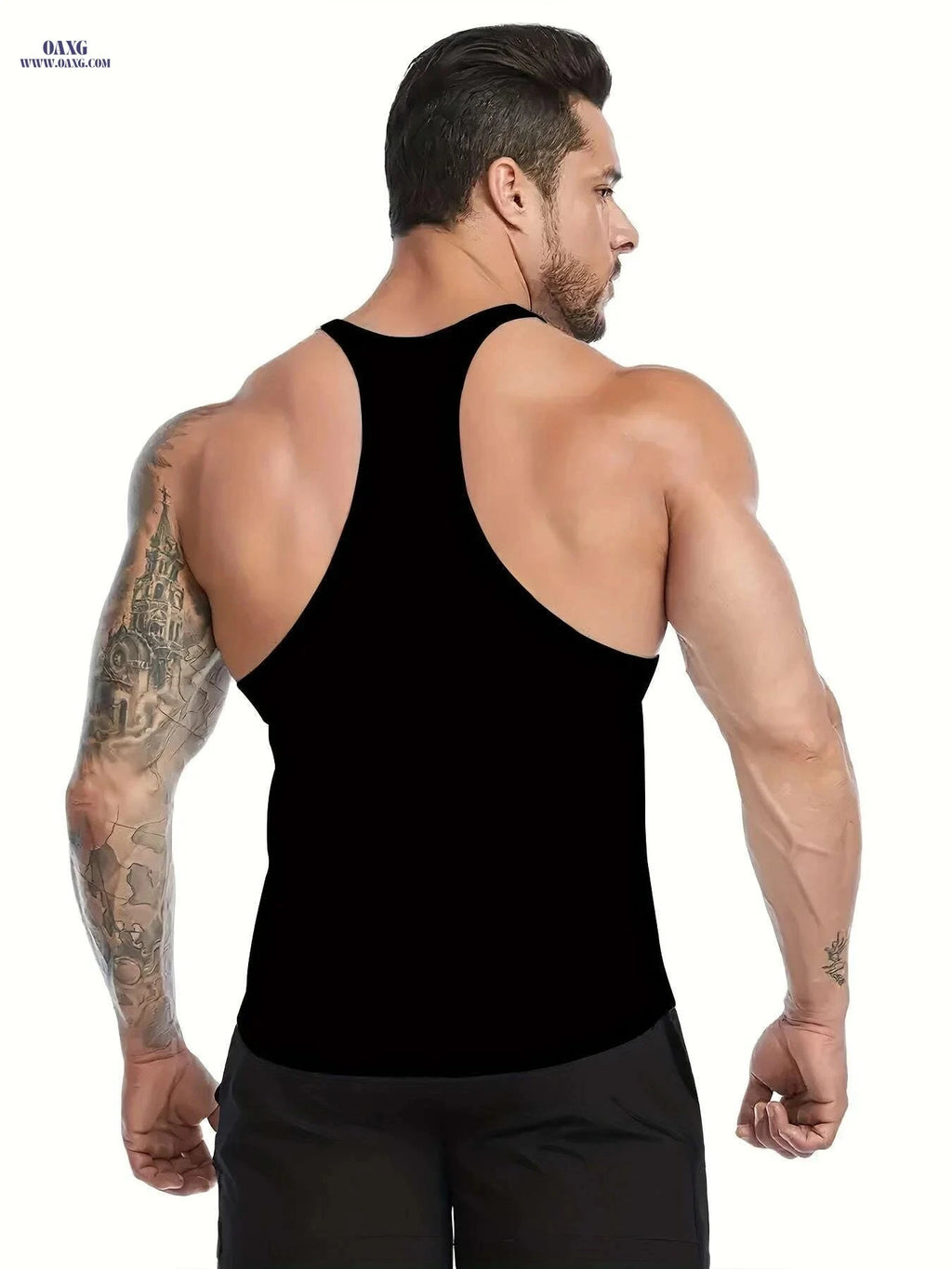 Men's Slim Fit "Faith" Tank Top - Breathable Sleeveless Summer Shirt   OAXG Black / M
