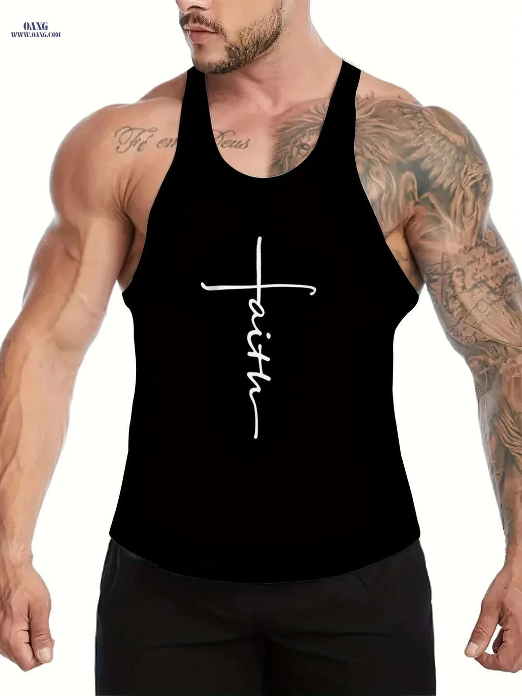Men's Slim Fit "Faith" Tank Top - Breathable Sleeveless Summer Shirt   OAXG 
