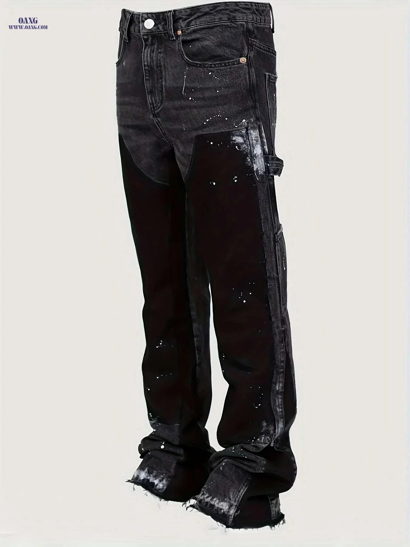Men's Slim-fit Flared Denim Pants - Comfortable & Versatile Style   OAXG Black / S