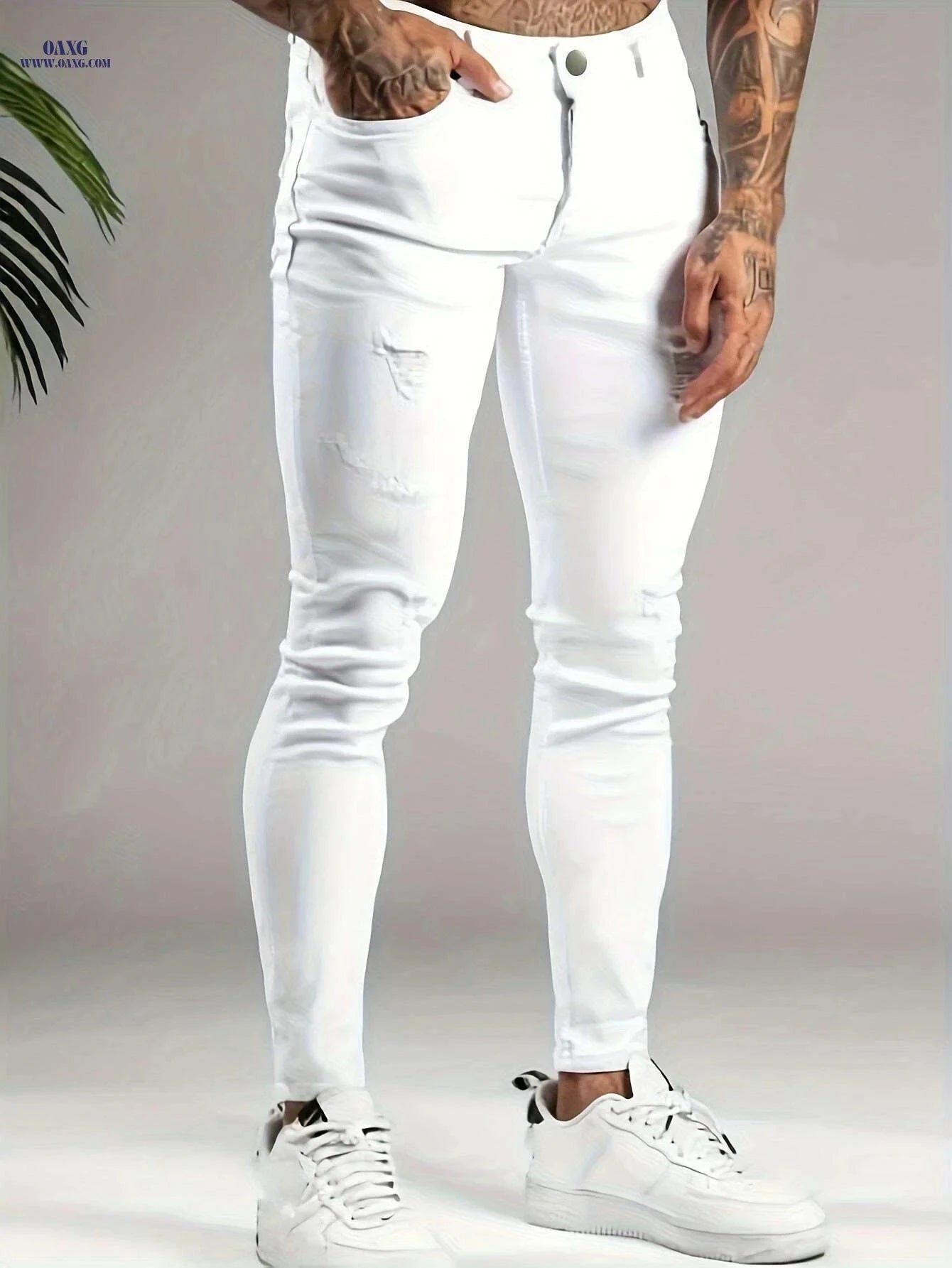 Men's Slim-Fit Jeans - All-Season Stretchable Casual Trousers   OAXG 