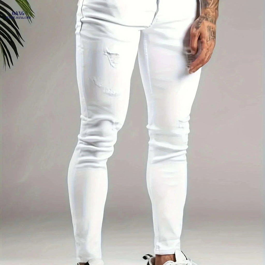 Men's Slim-Fit Jeans - All-Season Stretchable Casual Trousers   OAXG 