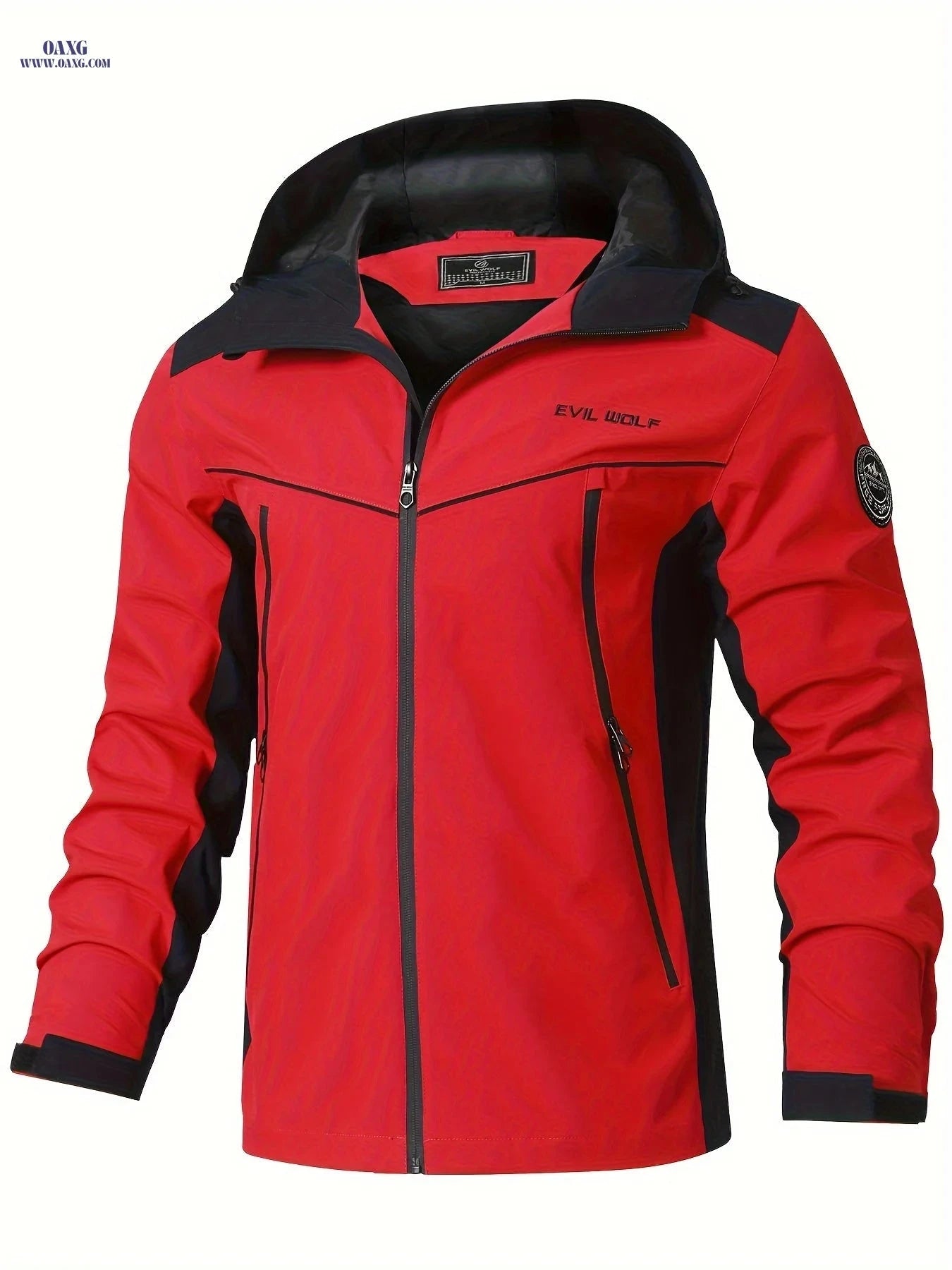 Men's Slim-fit Patchwork Jacket - Spring & Autumn Casual Wear   OAXG Fluorescent Green / FR M