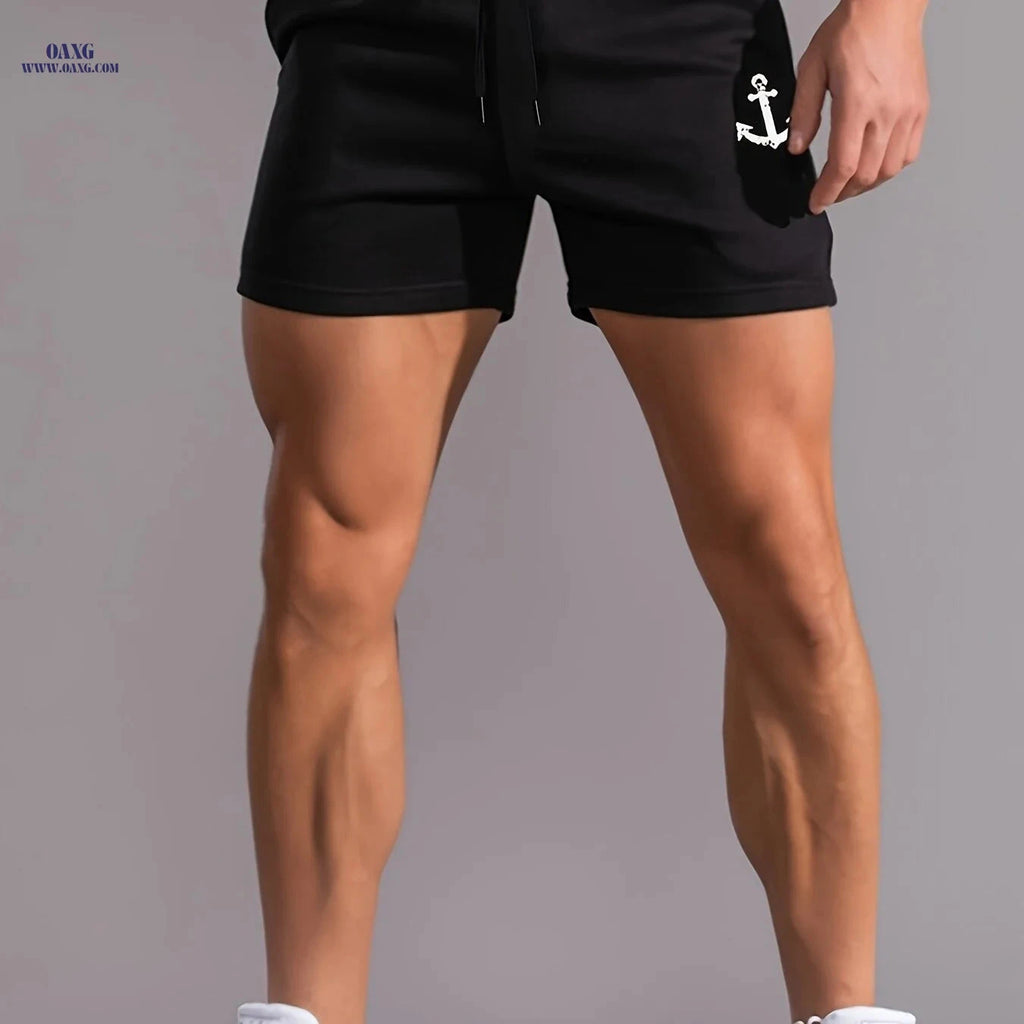 Men's Slim Fit Printed Sweatpants - Drawstring Pocket Casual Wear   OAXG Black / FR S