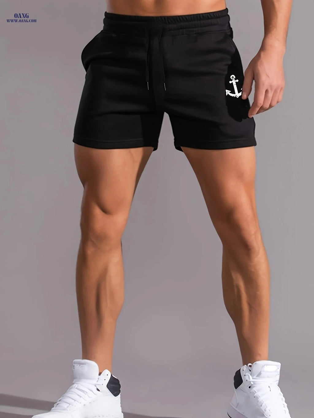 Men's Slim Fit Printed Sweatpants - Drawstring Pocket Casual Wear   OAXG Black / FR S