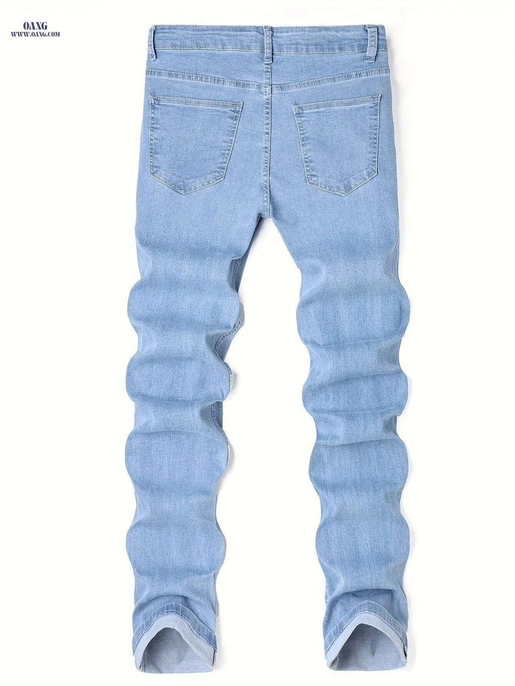 Men's Slim Fit Ripped Denim Jeans - Stylish Stretch Casual Pants   OAXG Royal Blue / S