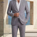 Men's Slim Fit Seersucker Suit - Stylish Summer Formal 2pcs Set   OAXG 