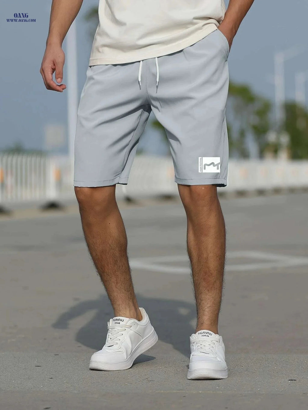 Men's Slim Fit Shorts with Pockets - Casual Summer Graphic Style   OAXG 