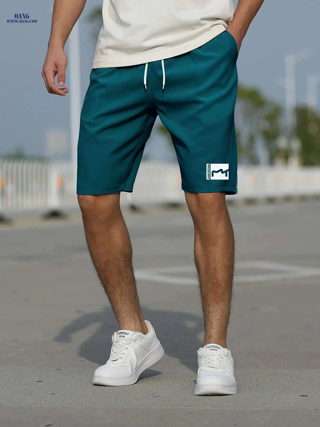 Men's Slim Fit Shorts with Pockets - Casual Summer Graphic Style   OAXG grey / S