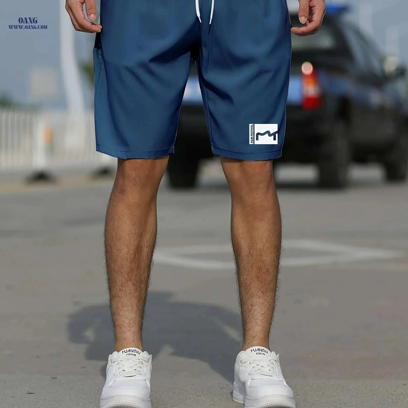 Men's Slim Fit Shorts with Pockets - Casual Summer Graphic Style   OAXG grey / S