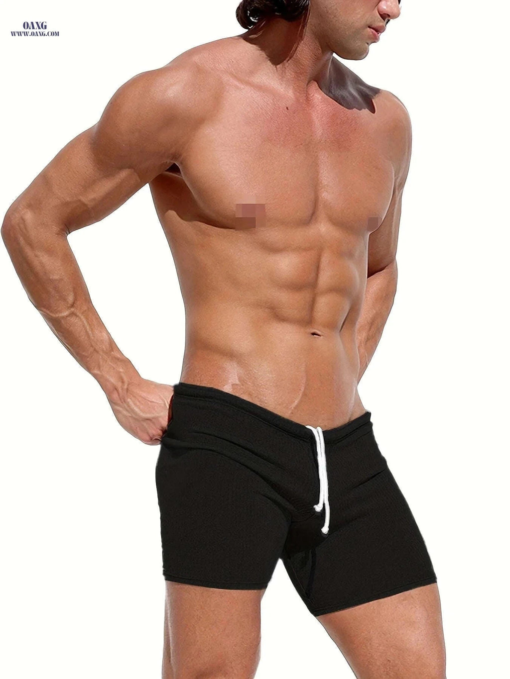 Men's Slim-Fit Solid Color Gym Shorts - High Stretch for Workouts   OAXG White / FR S