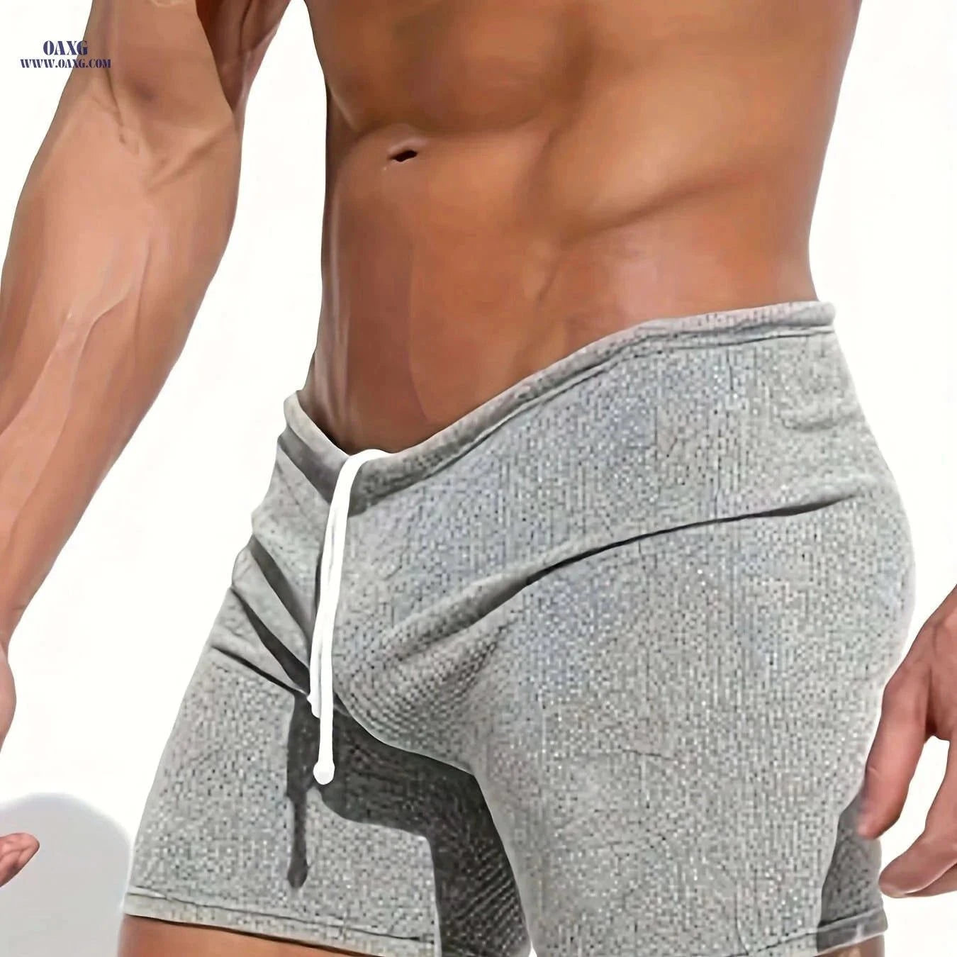 Men's Slim-Fit Solid Color Gym Shorts - High Stretch for Workouts   OAXG White / FR S