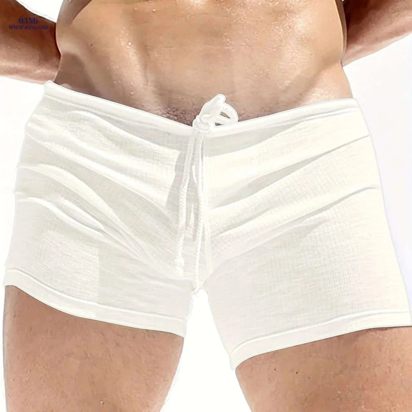 Men's Slim-Fit Solid Color Gym Shorts - High Stretch for Workouts   OAXG White / FR S