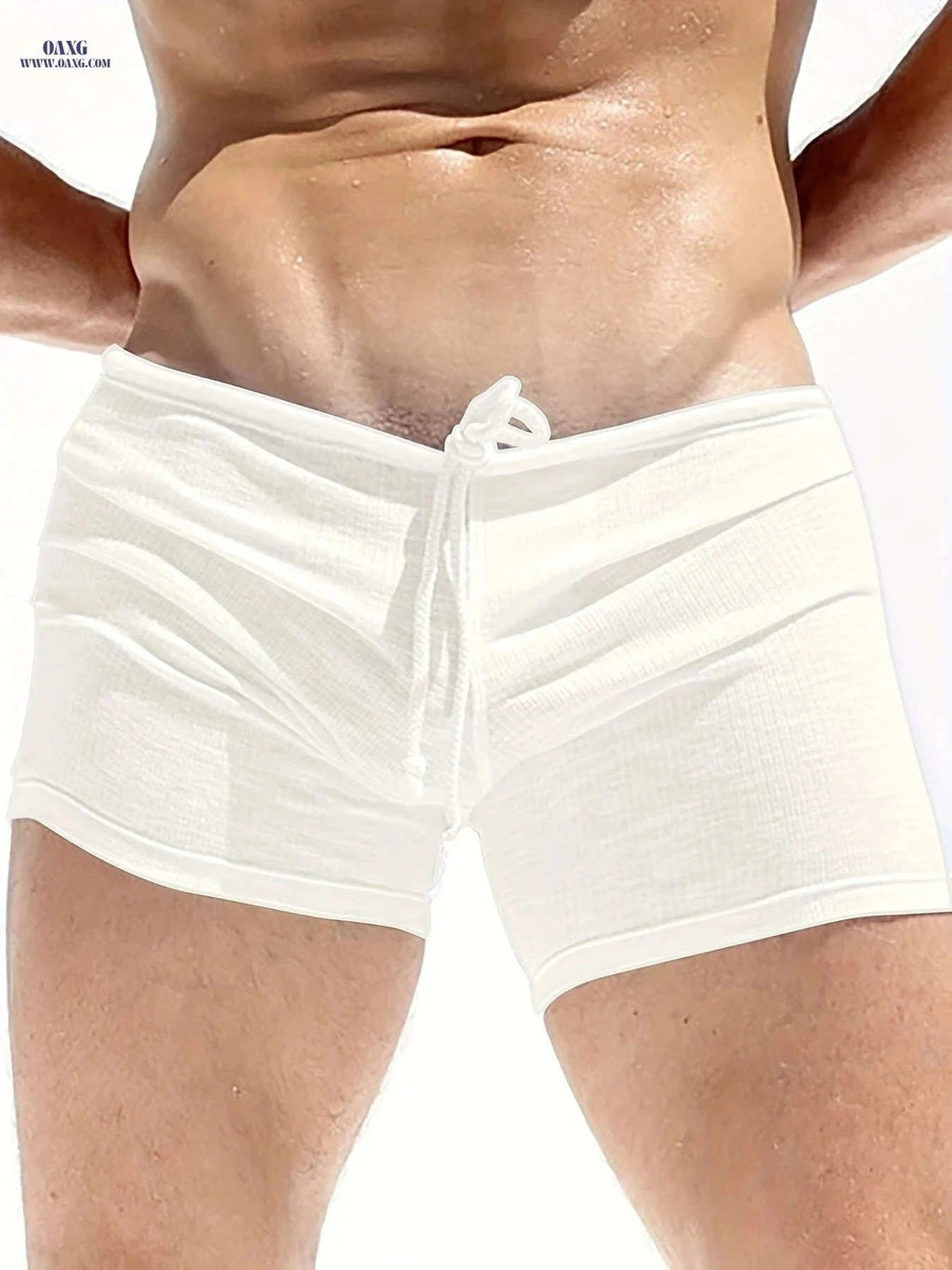 Men's Slim-Fit Solid Color Gym Shorts - High Stretch for Workouts   OAXG White / FR S