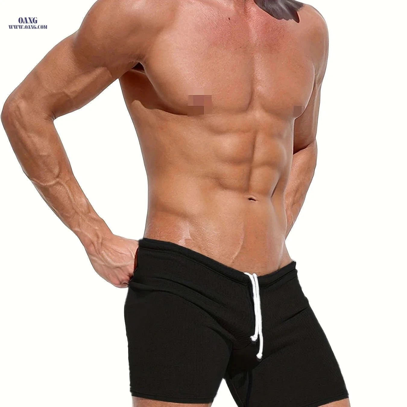Men's Slim-Fit Solid Color Gym Shorts - High Stretch for Workouts   OAXG White / FR S