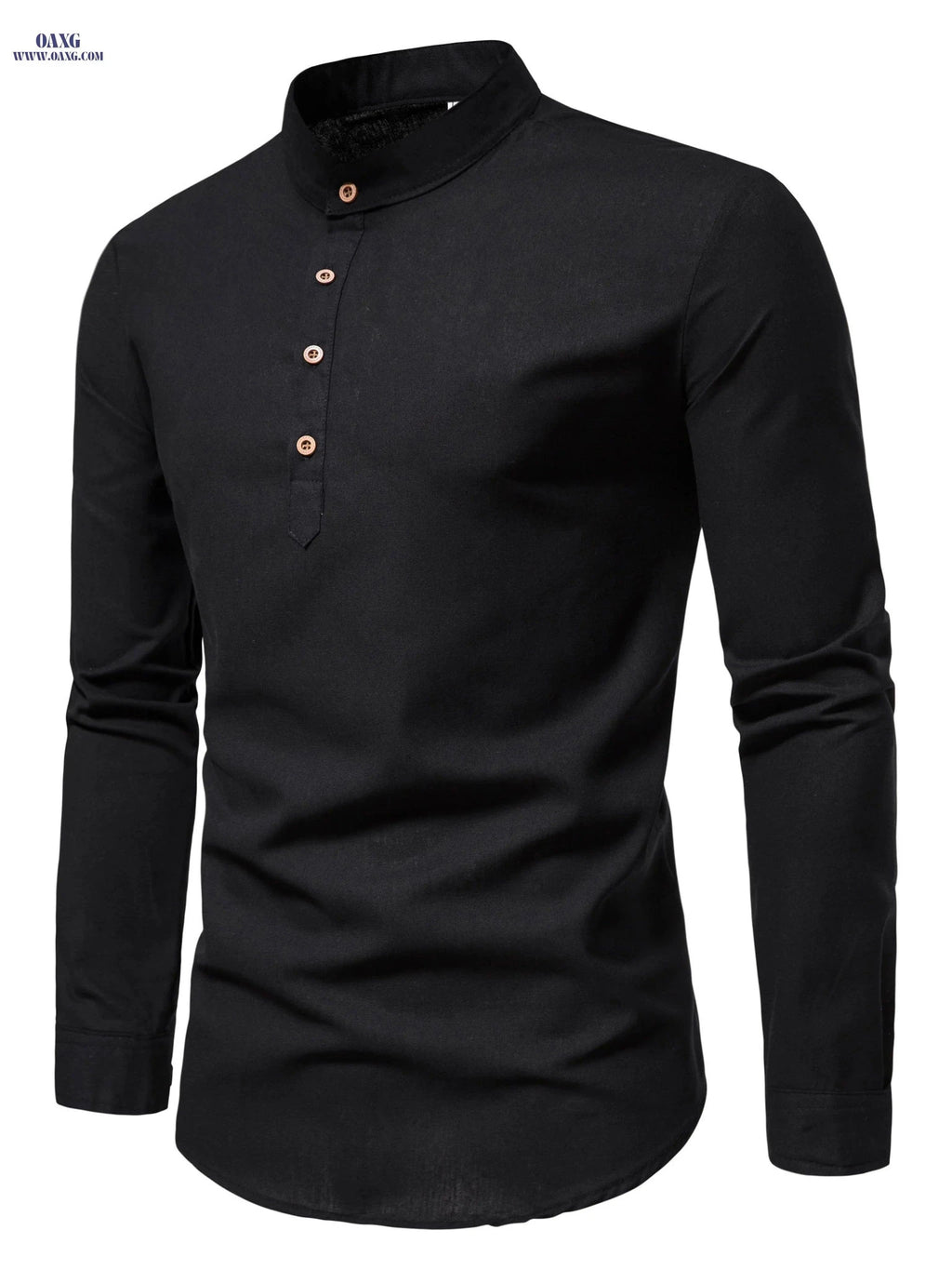 Men's Slim Fit Solid Color Long-Sleeve Shirt - Business Casual   OAXG White / FR S