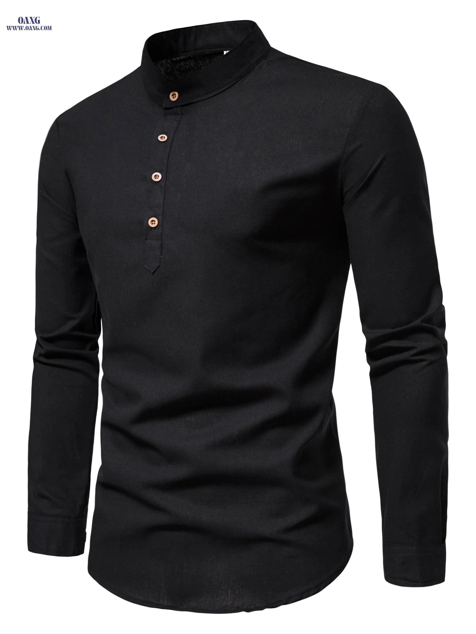 Men's Slim Fit Solid Color Long-Sleeve Shirt - Business Casual   OAXG White / FR S