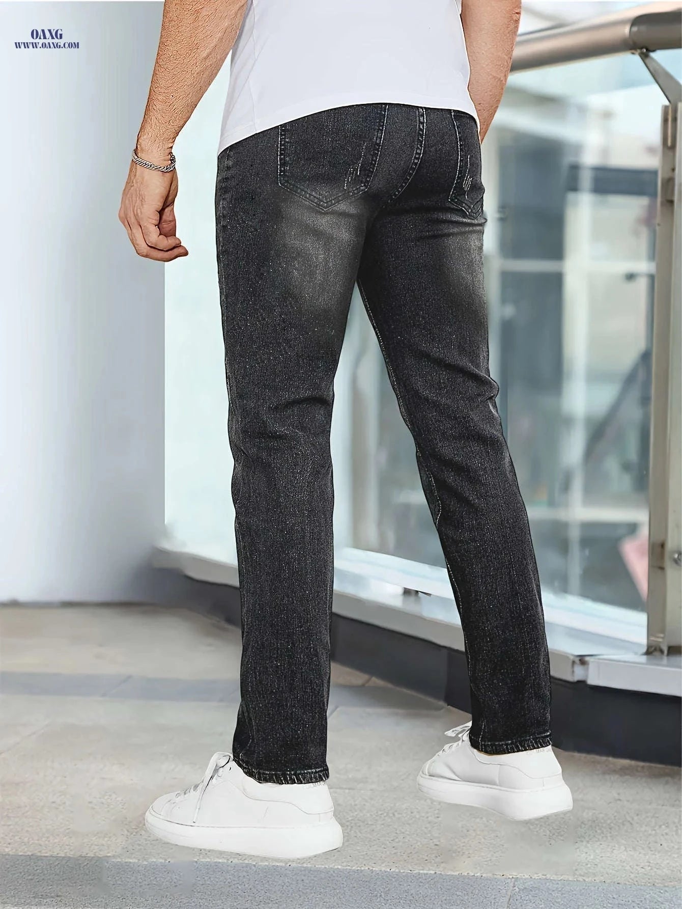 Men's Slim-fit Stretch Denim Pants - All-Season Minimalist Design   OAXG Blue / FR S