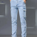 Men's Slim-Fit Stretch Jeans - All-Comfort Mid-Rise Casual Pants   OAXG Light Blue / 28