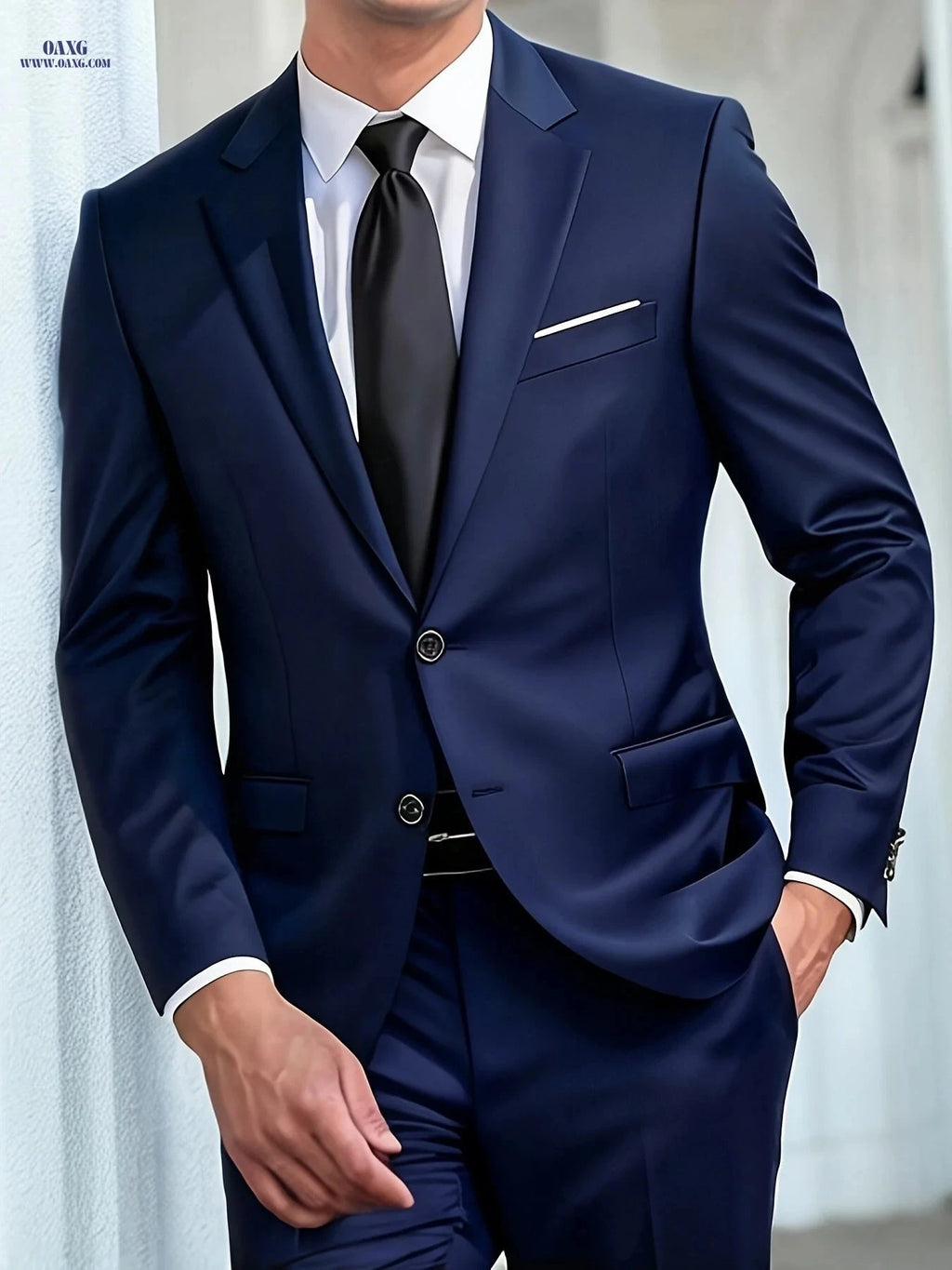 Men’s Slim Fit Two-Piece Suit Set - Perfect for Weddings & Events   OAXG 