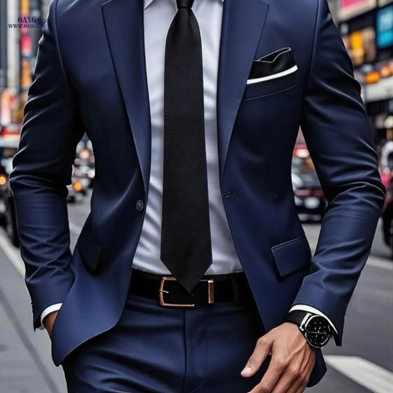 Men's Slim Fit Two-Piece Suit Set - Stylish Jacket & Trousers   OAXG 