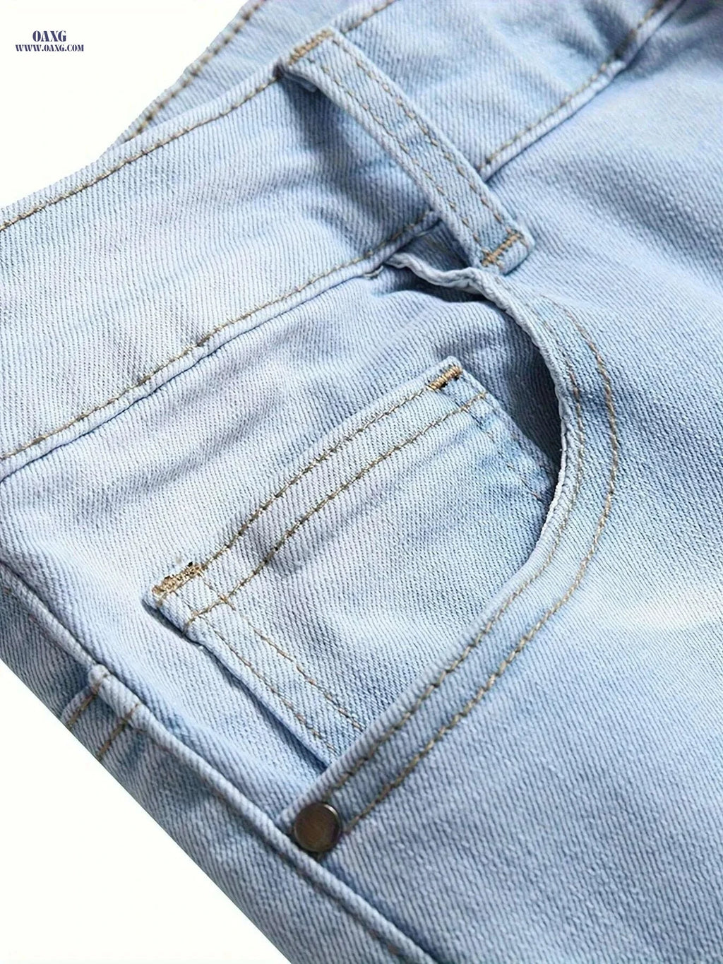 Men's Slim Stretch Jeans - Casual Mid Waist for All-Season Wear   OAXG 