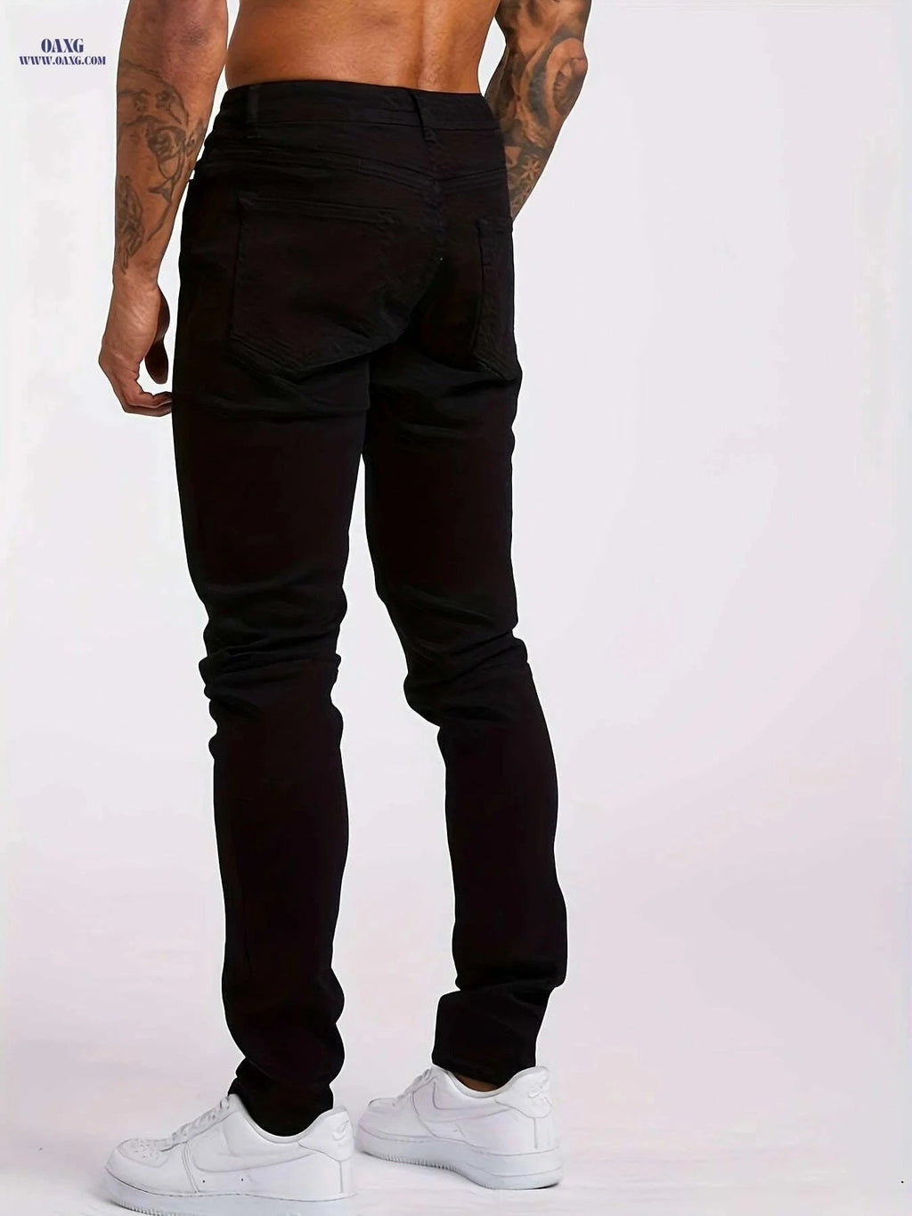 Men's Slim Stretch Jeans - Light Blue All-Season Casual Trousers   OAXG Light Blue / S
