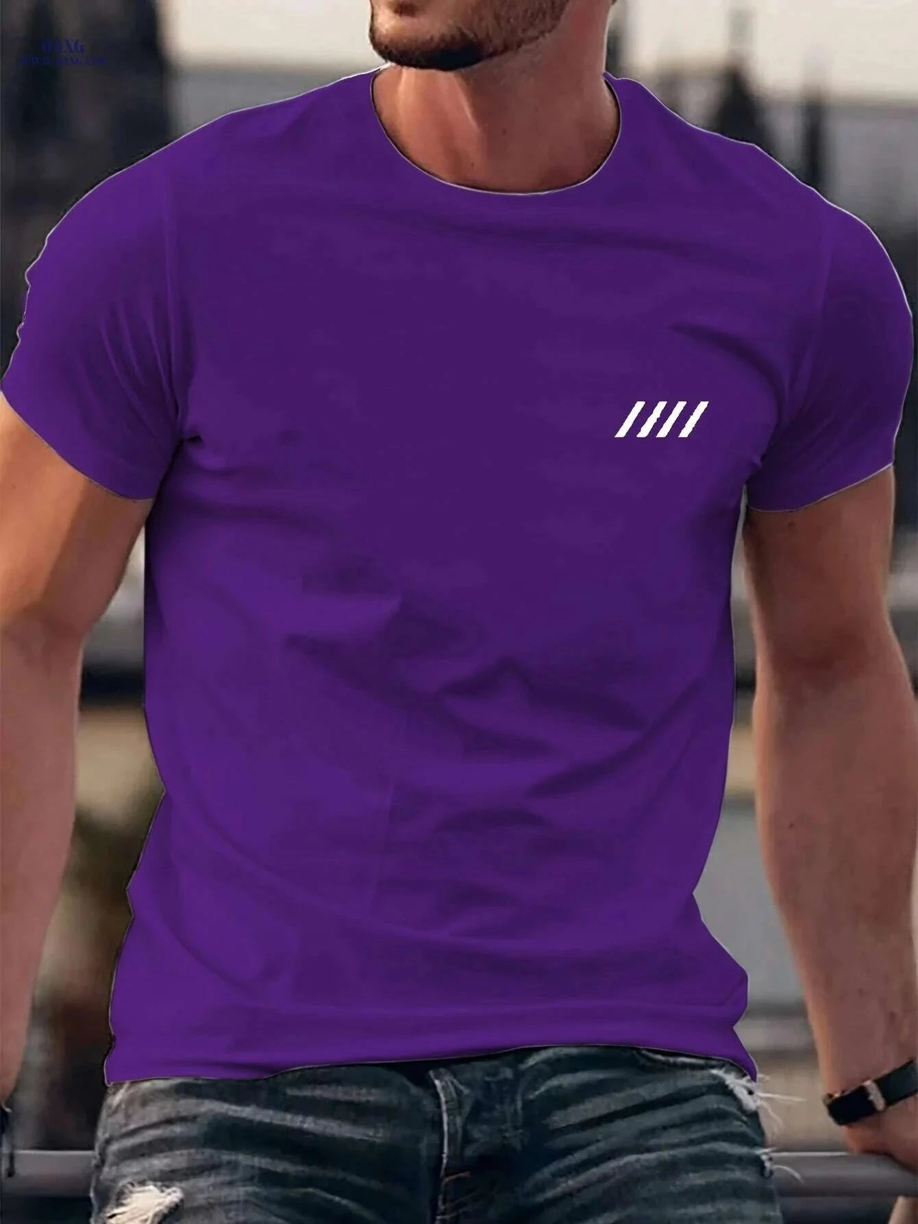 Men's Solid Black Short Sleeve T-Shirt - Crew Neck Casual Basic   OAXG Grey / XS