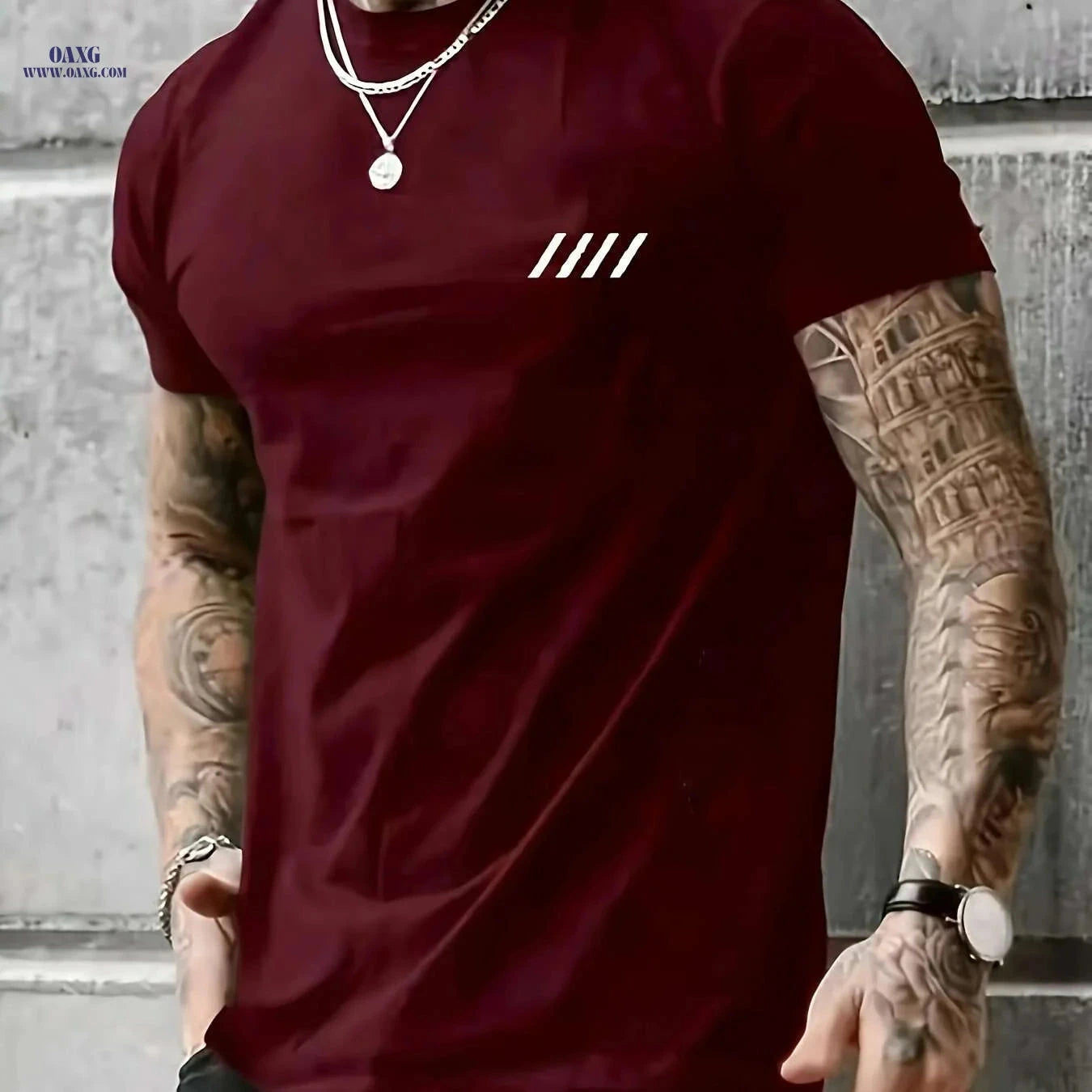 Men's Solid Black Short Sleeve T-Shirt - Crew Neck Casual Basic   OAXG Grey / XS