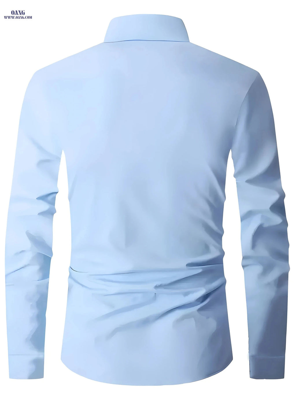 Men's Solid Color Button-Up Shirt - Long Sleeve Casual Style   OAXG Black / FR S