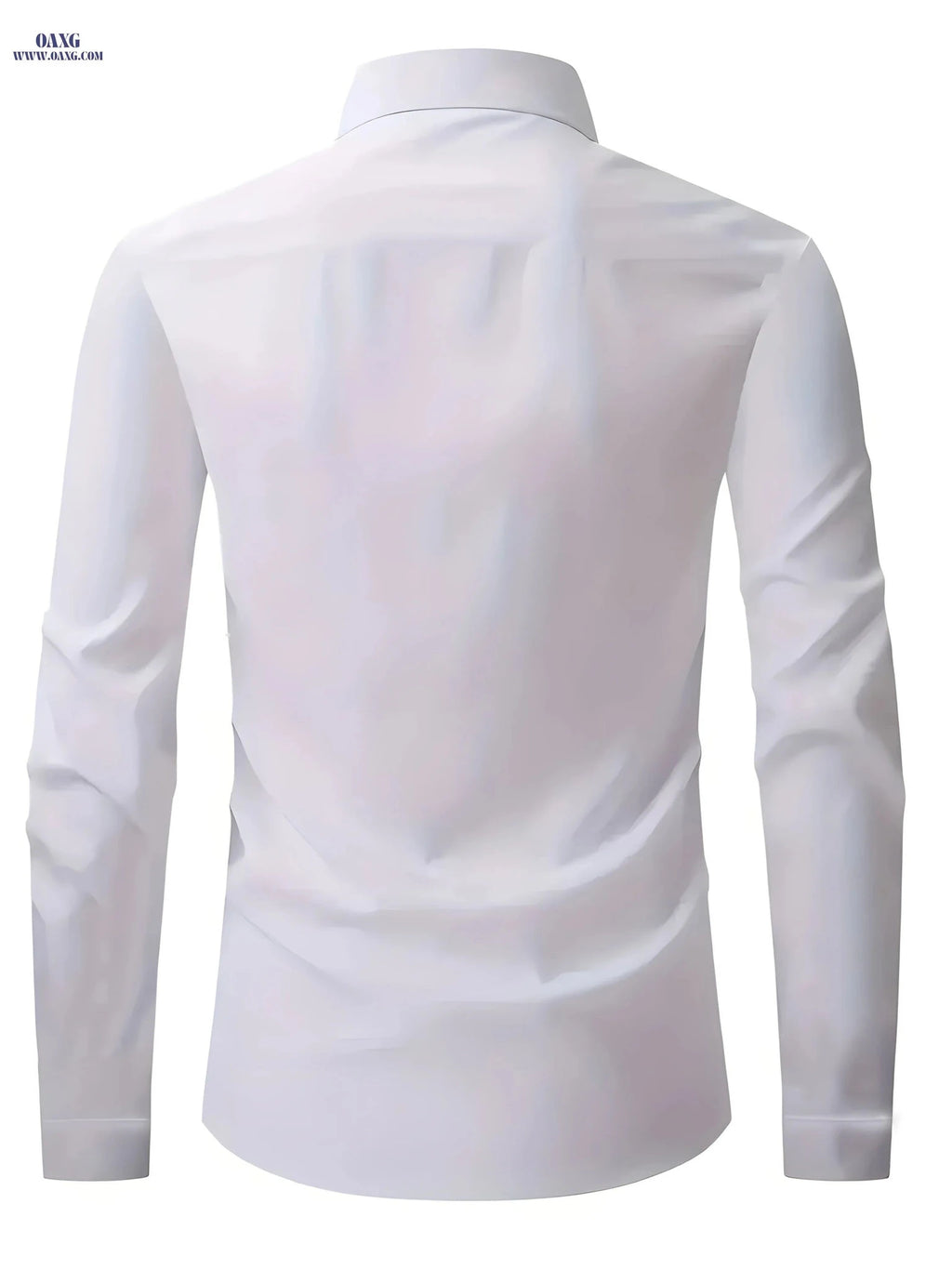 Men's Solid Color Button-Up Shirt - Long Sleeve Casual Style   OAXG Black / FR S