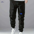 Men's Solid Color Cargo Pants with Pockets - All-Season Comfort   OAXG 
