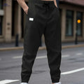 Men's Solid Color Drawstring Cargo Pants - Perfect for Spring & Autumn   OAXG Black / FR S