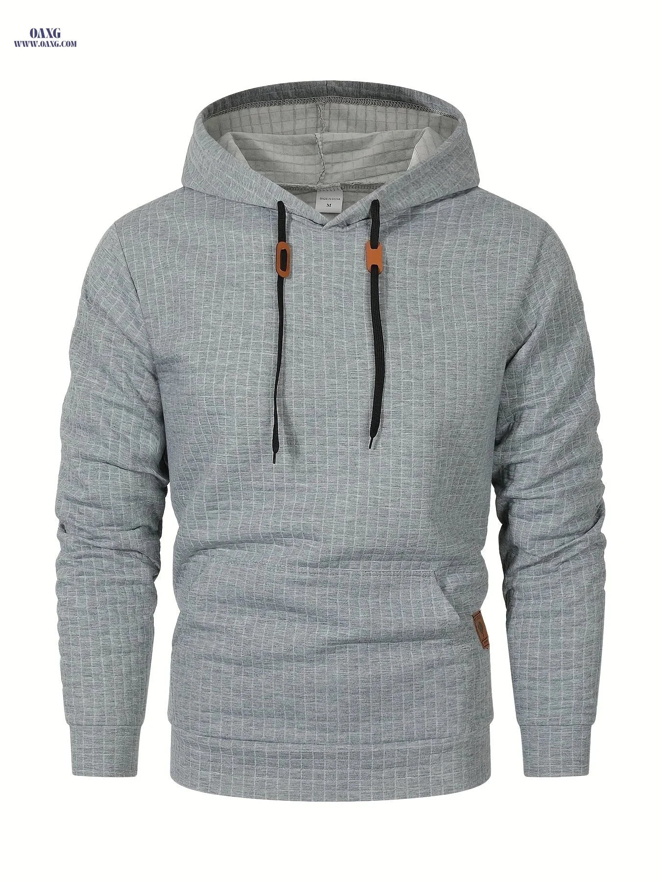 Men's Solid Color Hoodie - Casual Loose Drawstring Sweatshirt   OAXG 