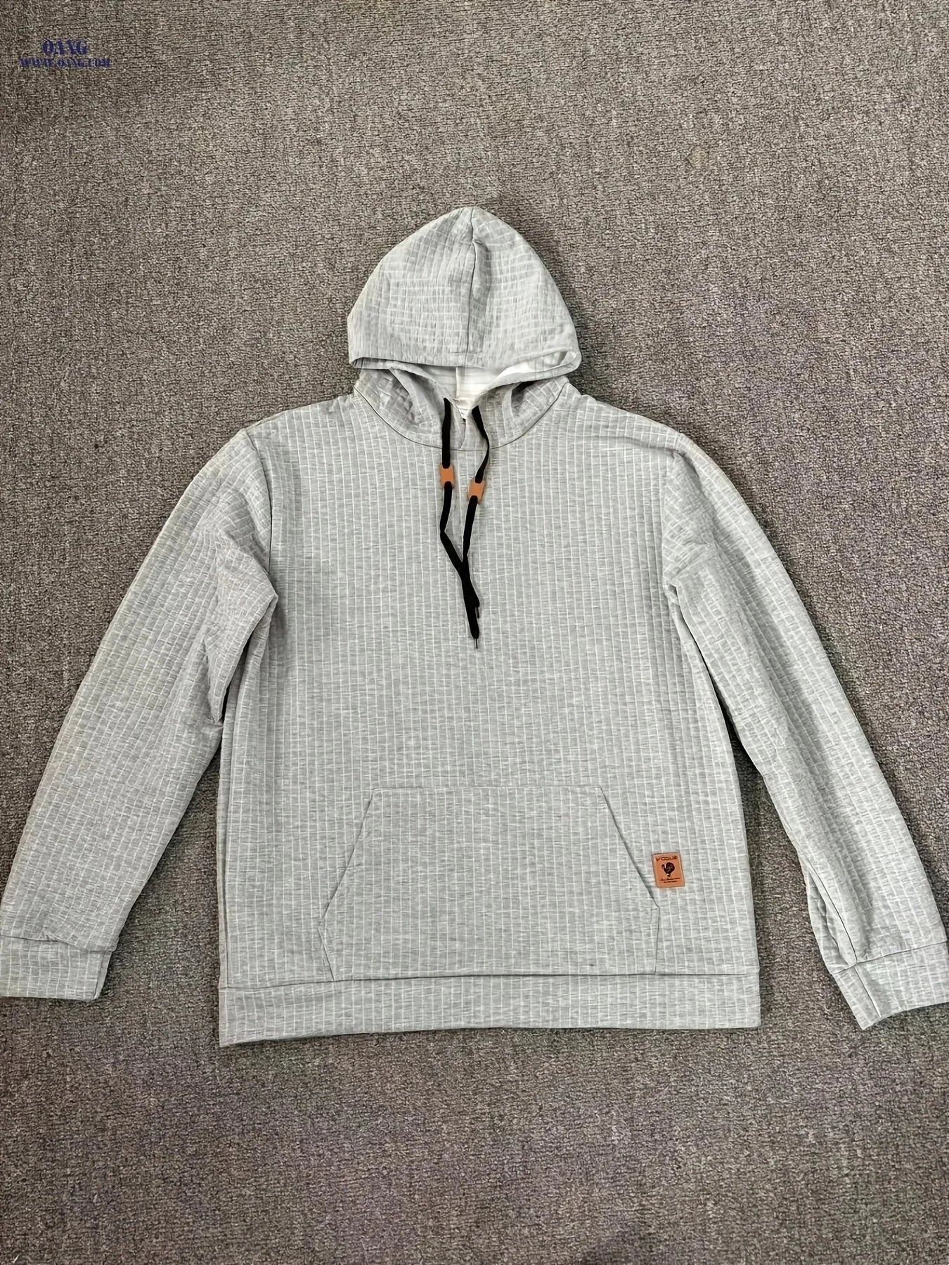 Men's Solid Color Hoodie - Casual Loose Drawstring Sweatshirt   OAXG Black / FR S