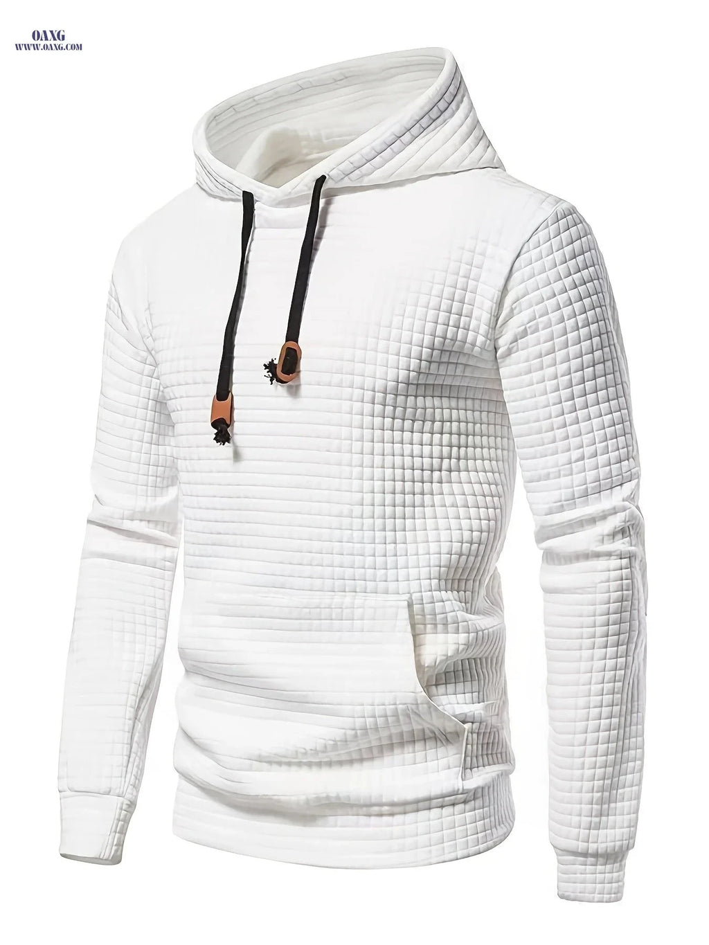 Men's Solid Color Hoodie - Casual Loose Drawstring Sweatshirt   OAXG Black / FR S