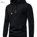 Men's Solid Color Hoodie - Casual Loose Drawstring Sweatshirt   OAXG Black / FR S