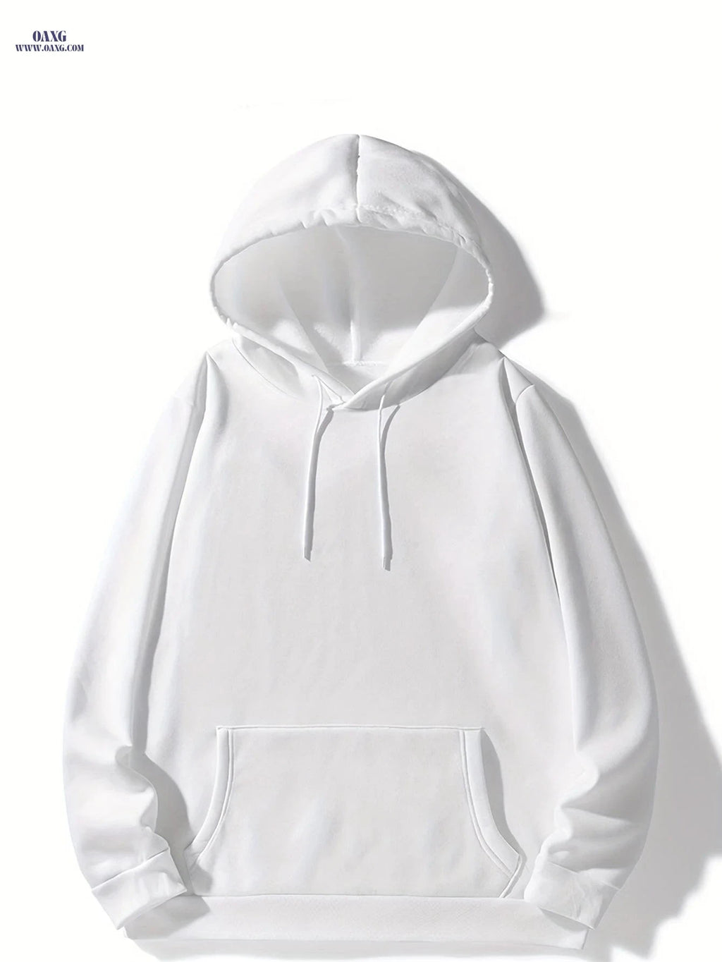 Men's Solid Color Hoodie - Casual Pullover with Kangaroo Pocket   OAXG 
