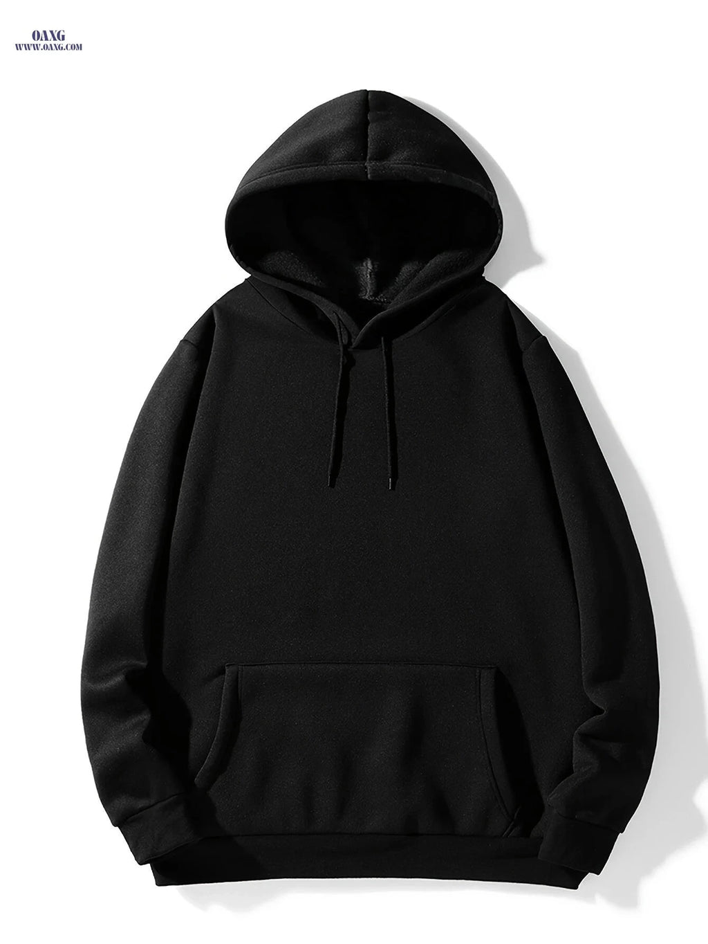 Men's Solid Color Hoodie - Casual Pullover with Kangaroo Pocket   OAXG 