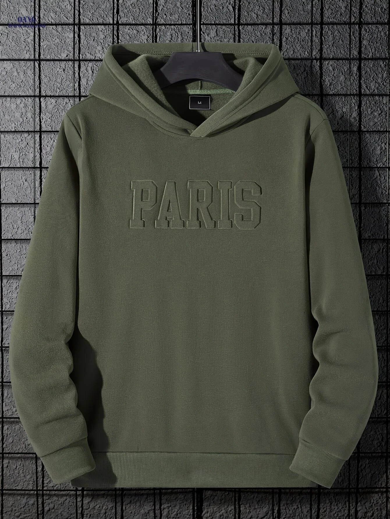 Men's Solid Color Hoodie - Stylish Letter Print, Perfect for Fall   OAXG 