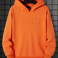 Men's Solid Color Hoodie - Stylish Letter Print, Perfect for Fall   OAXG 