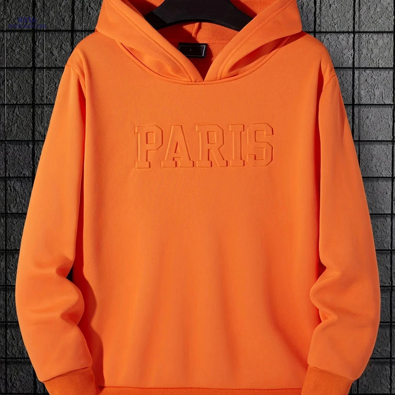 Men's Solid Color Hoodie - Stylish Letter Print, Perfect for Fall   OAXG 