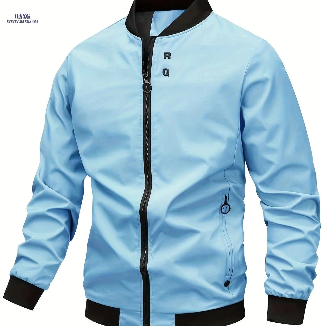 Men's Solid Color Jacket with Invisible Zipper - Stylish Casual Wear   OAXG 