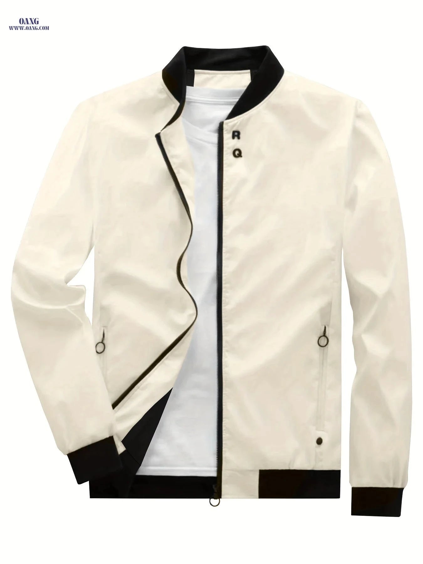 Men's Solid Color Jacket with Invisible Zipper - Stylish Casual Wear   OAXG 