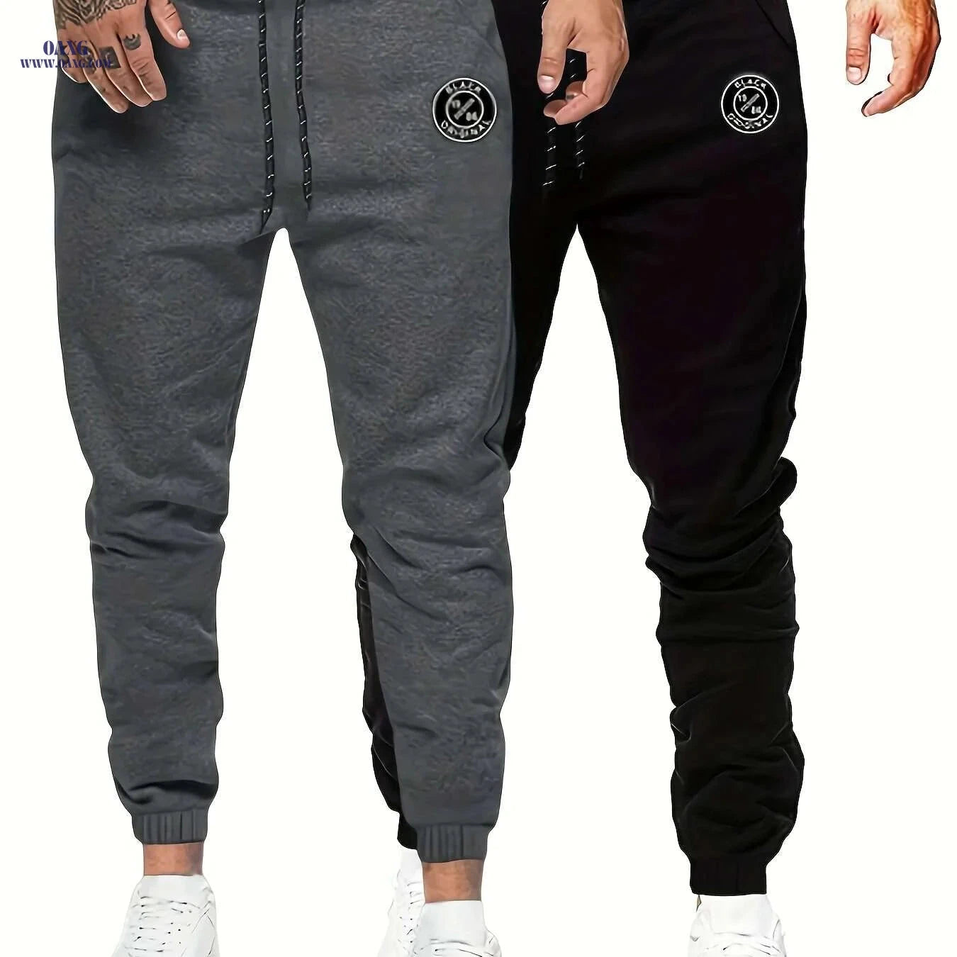 Men's Solid Color Joggers 2-Pack - Classic Athletic Sweatpants   OAXG 